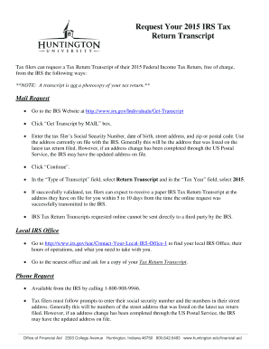 IRS Tax Return Transcript Request
