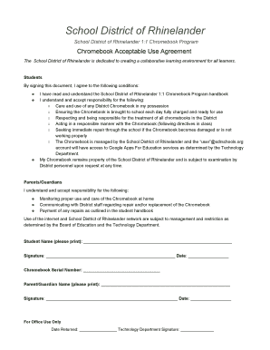 Chromebook Acceptable Use Agreement