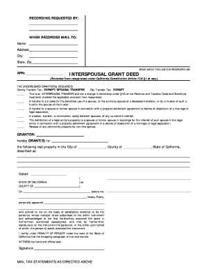 California Intersposal Grant Deed
