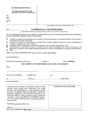California Interspousal Transfer Deed