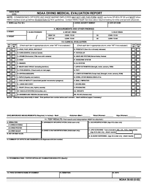 NOAA Diving Medical Evaluation Report