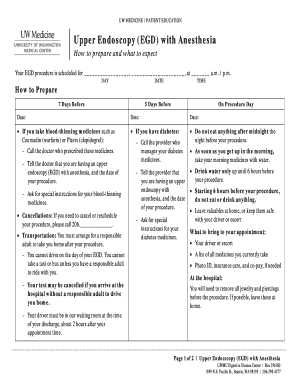 Upper Endoscopy (EGD) with Anesthesia Preparation Guide
