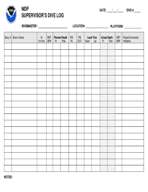 Dive Log Form