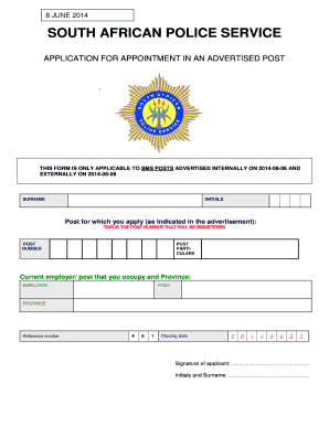 South African Police Service Application Form
