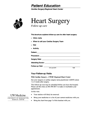 Heart Surgery Follow-up Care Brochure