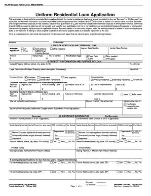 Uniform Residential Loan Application