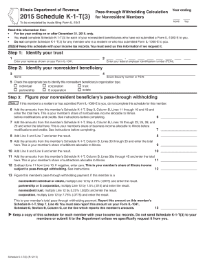 Illinois Schedule K-1-T(3) Form