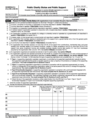 Schedule A Form 990 or 990-EZ