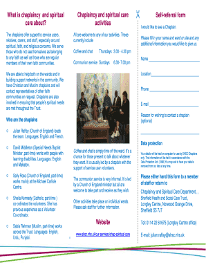 Chaplaincy and Spiritual Care Self-Referral Form