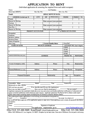 Rental Application Form