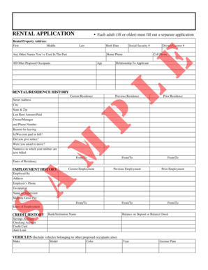 Rental Application Form