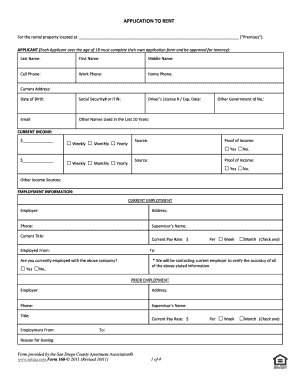 Application to Rent