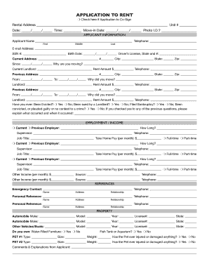 Application to Rent