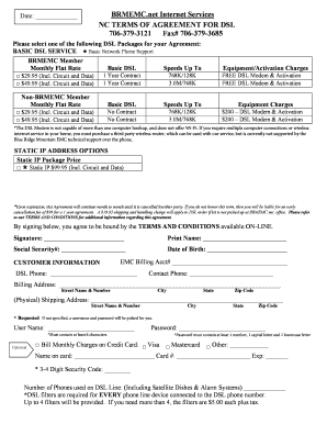 North Carolina DSL Service Agreement