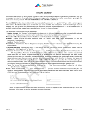 Housing Contract