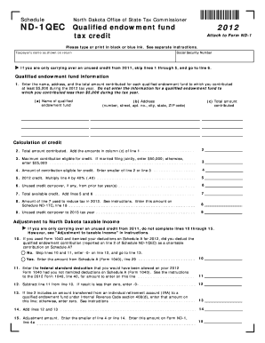 North Dakota ND-1QEC Form