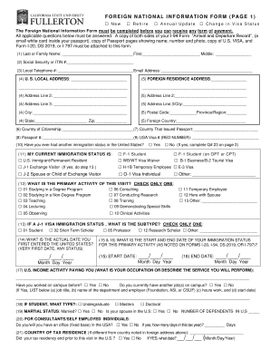 Foreign National Information Form