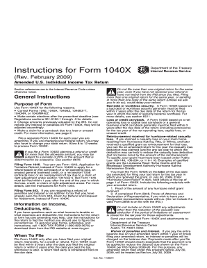 Instructions for Form 1040X