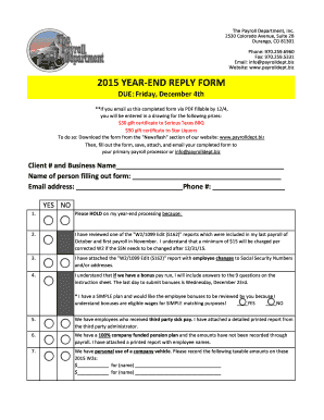 Year-End Reply Form