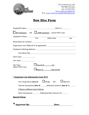 New Hire Form