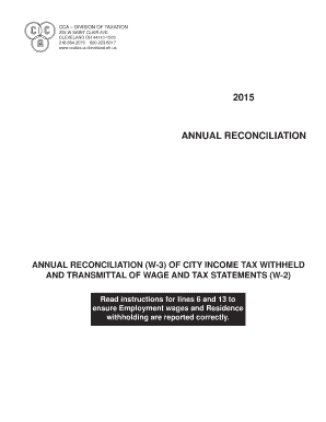 Annual Reconciliation of City Income Tax Withheld