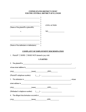Employment Discrimination Complaint Form