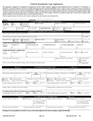 Uniform Residential Loan Application
