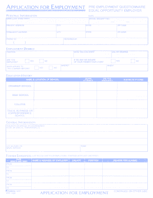 Employment Application Form