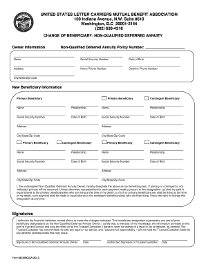 Change of Beneficiary Non-Qualified Deferred Annuity