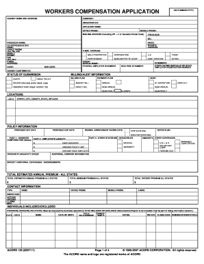 Workers Compensation Application Form