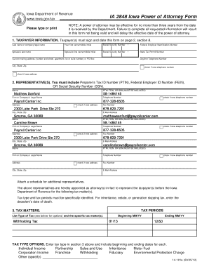 Iowa Power of Attorney Form