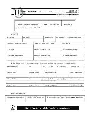 Residential Lease Application Form