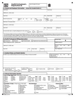 Health Professional's Report Form 8