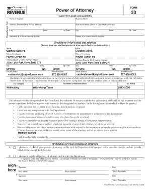 Nebraska Power of Attorney Form 33