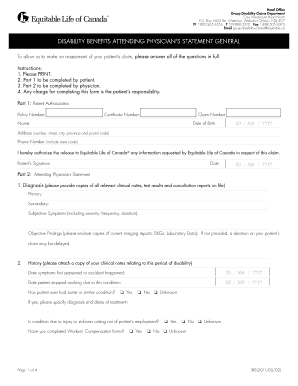 Disability Benefits Attending Physician's Statement