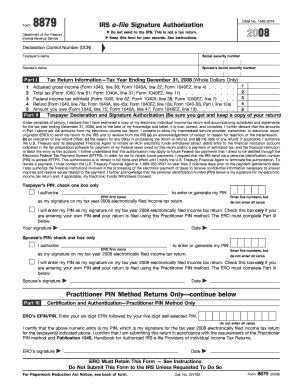 IRS Form 8879 e-file Signature Authorization
