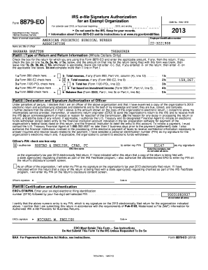 IRS Form 8879-EO Signature Authorization