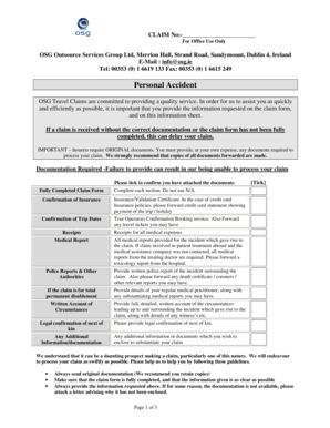 Personal Accident Claim Form