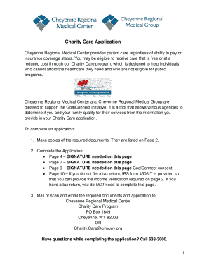 Charity Care Application