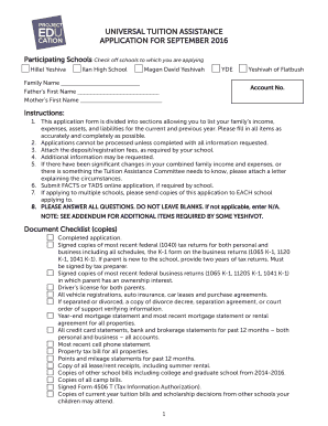 Universal Tuition Assistance Application