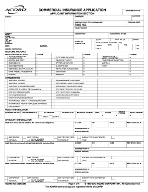 Commercial Insurance Application Form