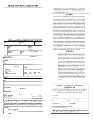 AKC Dog Show Entry Form