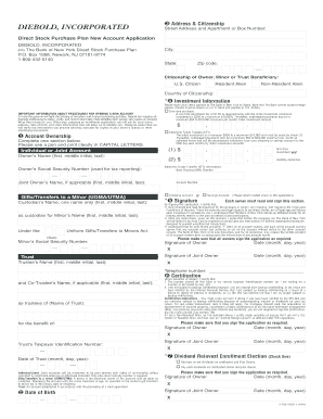 Diebold Direct Stock Purchase Plan Application