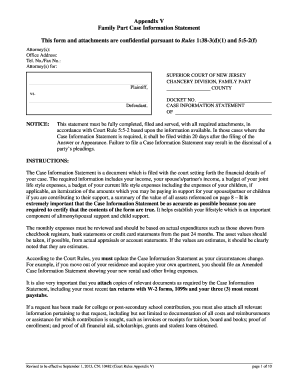New Jersey Family Part Case Information Statement