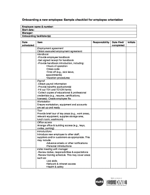 Employee Onboarding Checklist