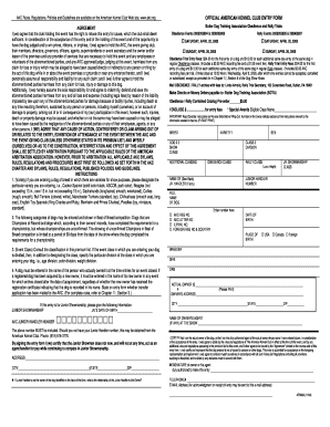 American Kennel Club Obedience and Rally Trial Entry Form