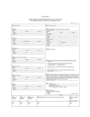 Inter-American Uniform Through Bill of Lading