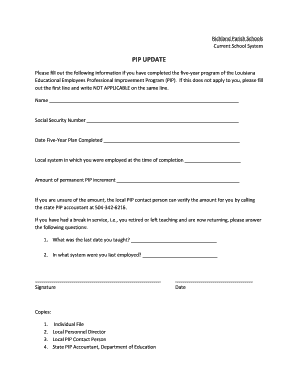 Louisiana Educational Employees Professional Improvement Program Completion Form