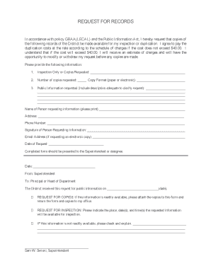 Request for Records Form