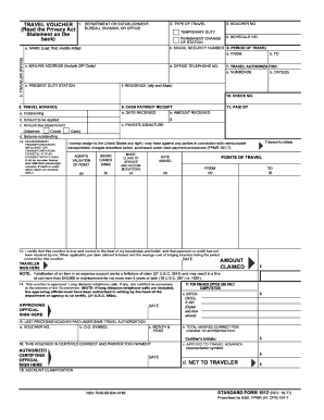 US Federal Travel Voucher Form
